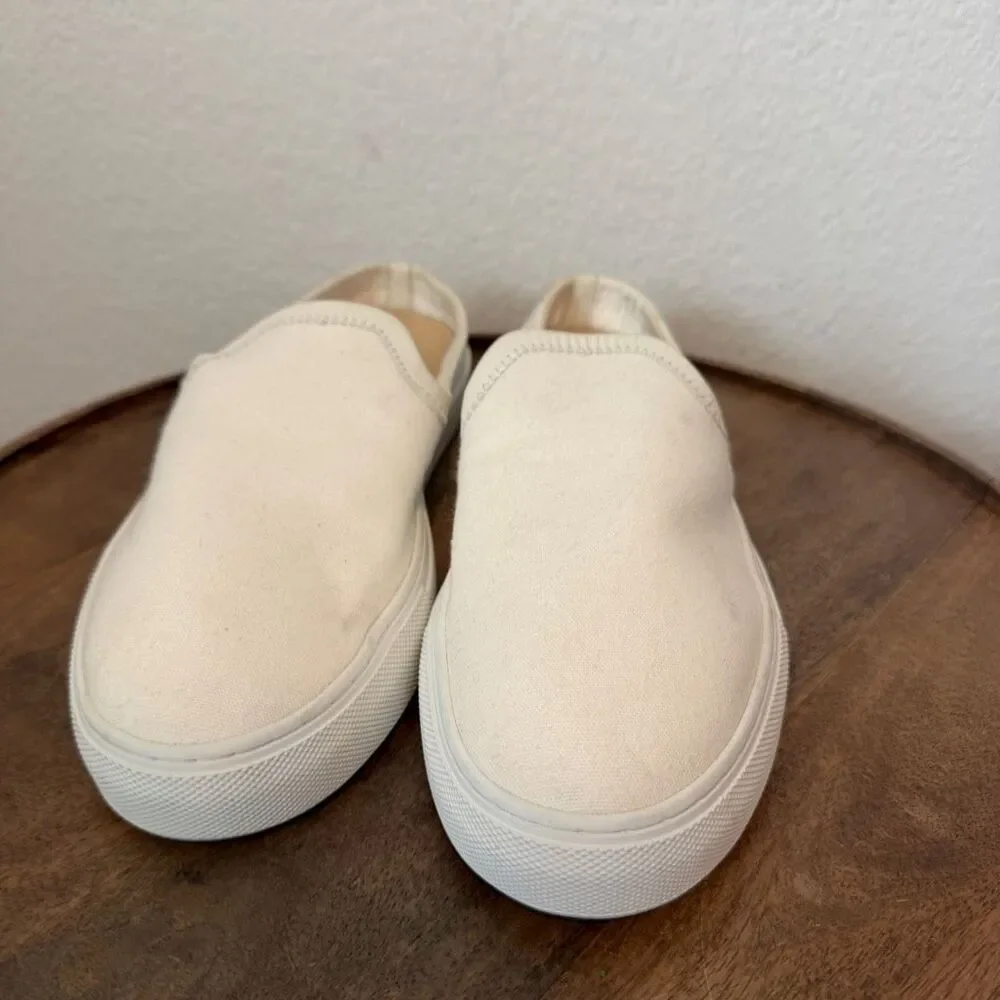 Jenni Kayne White Canvas Slip-On Slider Mule Sneakers Women's Size 41 US 11